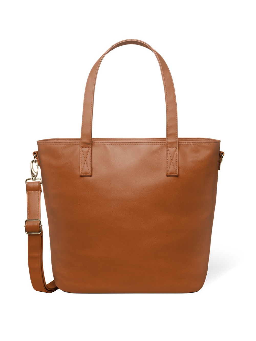 Simple Modern Classic Brown Leather Tote Bag - Versatile Women's Handbag